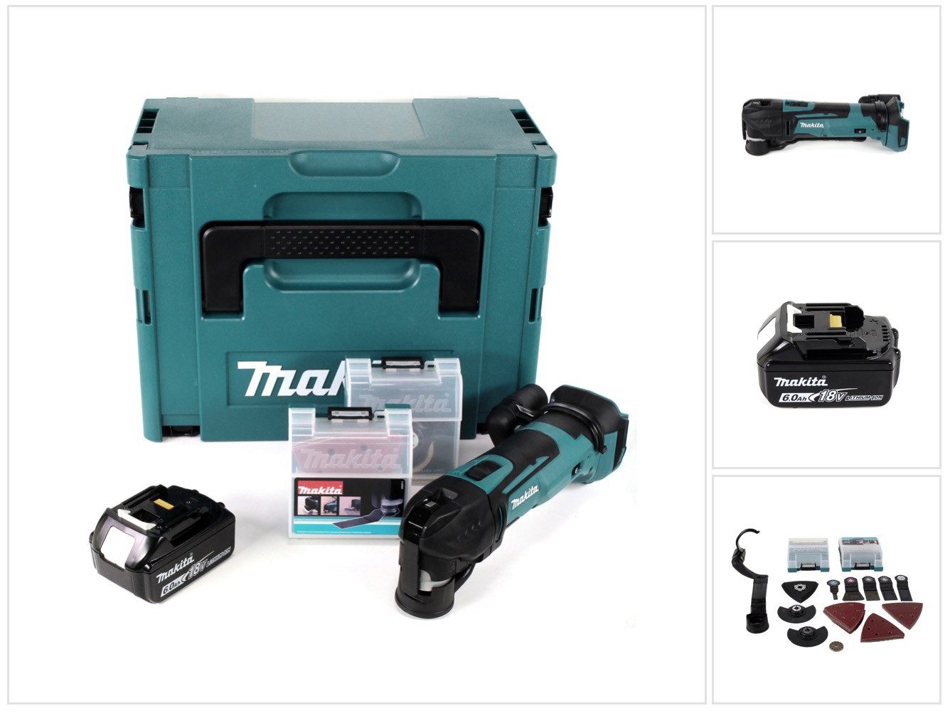 Makita Akku-Multifunktionswerkzeug DTM 51 G1JX2 Akku Multifunktionswerkzeug 18 V + 1x Akku 6,0 Ah + 39 t