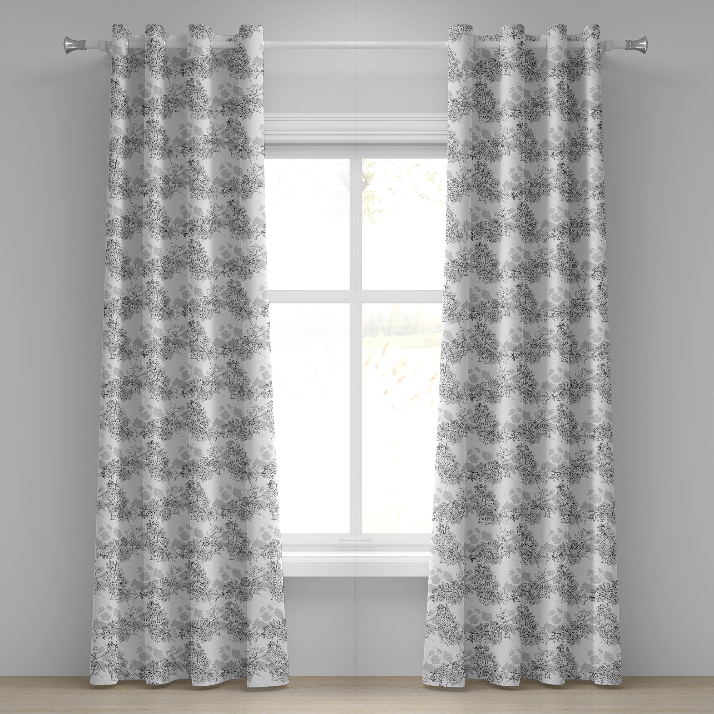 Gardine Dekorative 2-Panel-Fenstervorhänge für Schlafzimmer Wohnzimmer, Abakuhaus, Geometrisch Disc Spirals Shapes