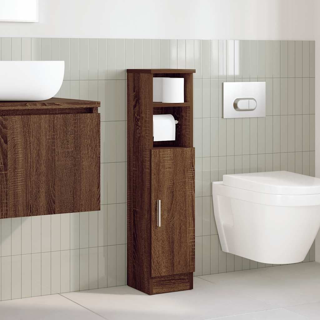 vidaXL Badezimmer-Set Badezimmerschrank mit Rollenhalter Eichen-Optik günstig online kaufen
