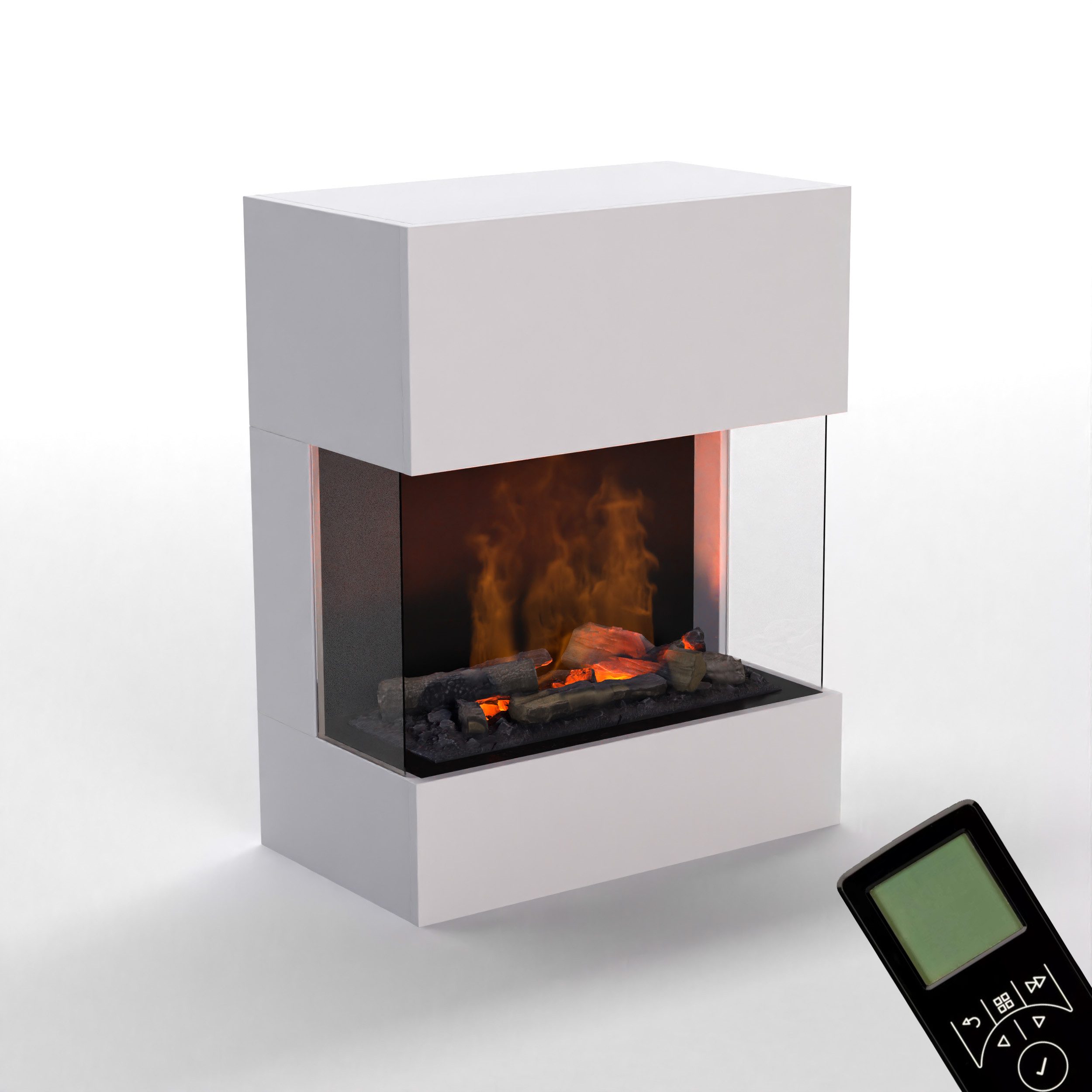 GLOW FIRE Elektrokamin Kästner Wasserdampf Kamin, Elektrischer Kamin, Wasserdampfkamin mit 3D Feuer und Knisterfunktion