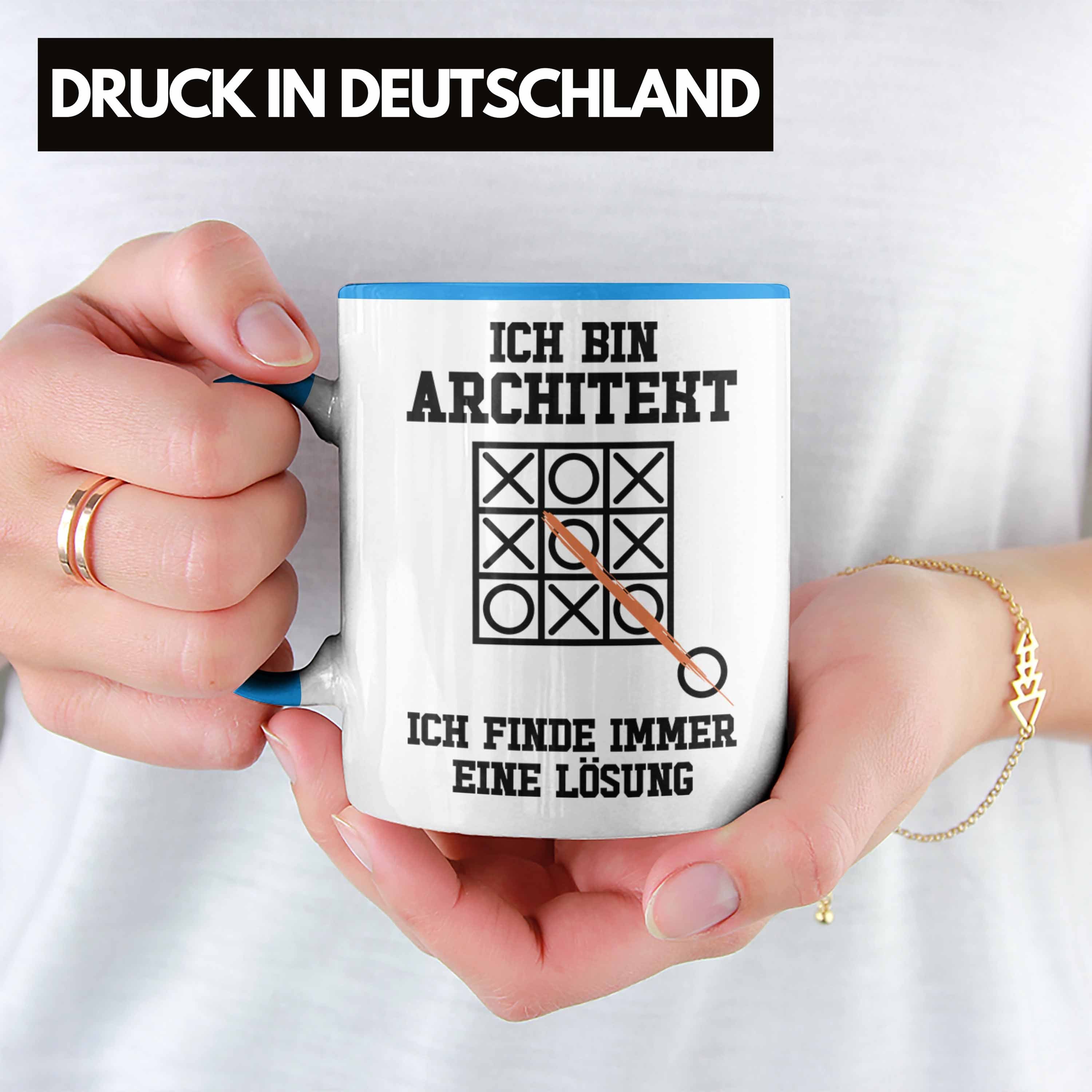Blau - Geschenk Männer Trendation Kaffeetasse Geschenkidee Architektur Spruch Tasse Architekten Architekt mit Trendation Tasse Lustig