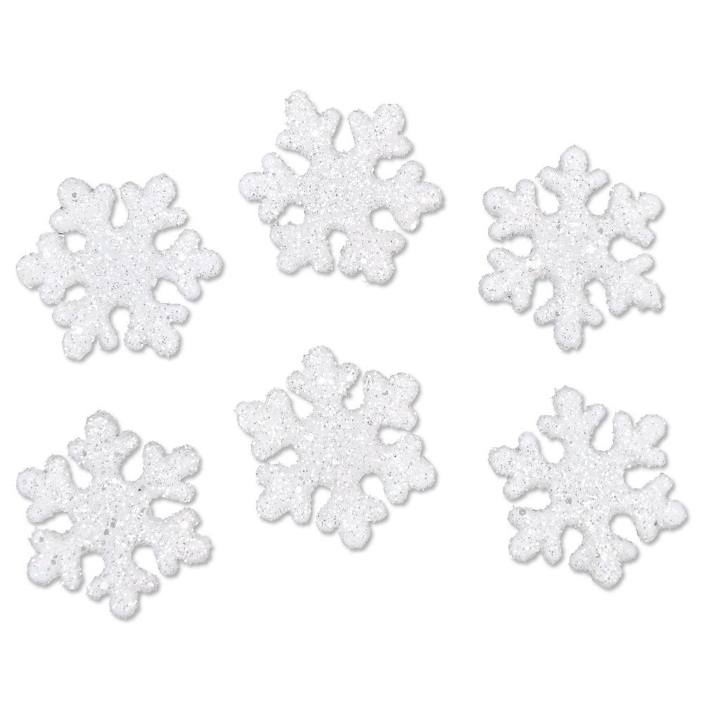 MEYCO Hobby Streudeko Deko-Eiskristalle, 20 Stück -weiß glitter-
