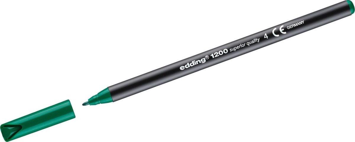 edding Tintenfeinschreiber Fasermaler edding 1200 colourpen 1mm grün (10 Stück)
