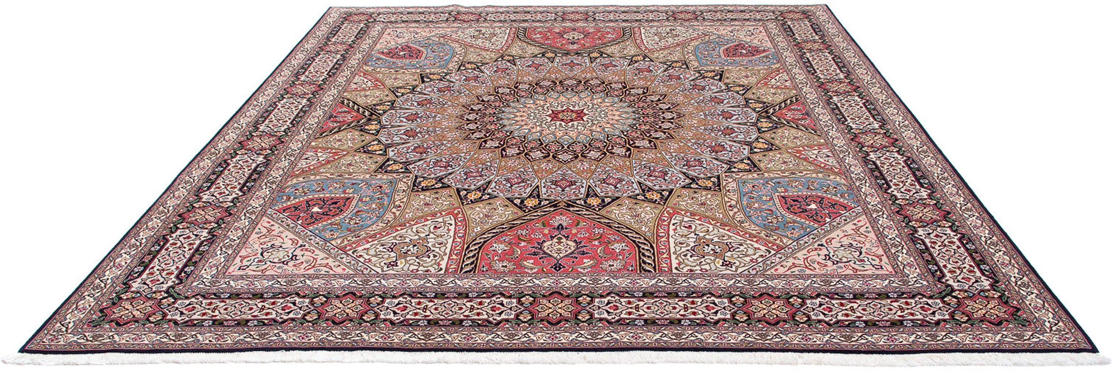Orientteppich Perser - Täbriz - Royal - 297 x 253 cm - mehrfarbig, morgenland, rechteckig, Höhe: 7 mm, Wohnzimmer, Handgeknüpft, Einzelstück mit Zertifikat