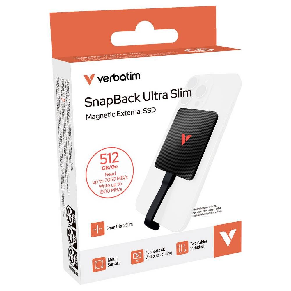 Verbatim 512 GB Externe SSD Schwarz 32335 externe SSD (512 GB), PC/Mac