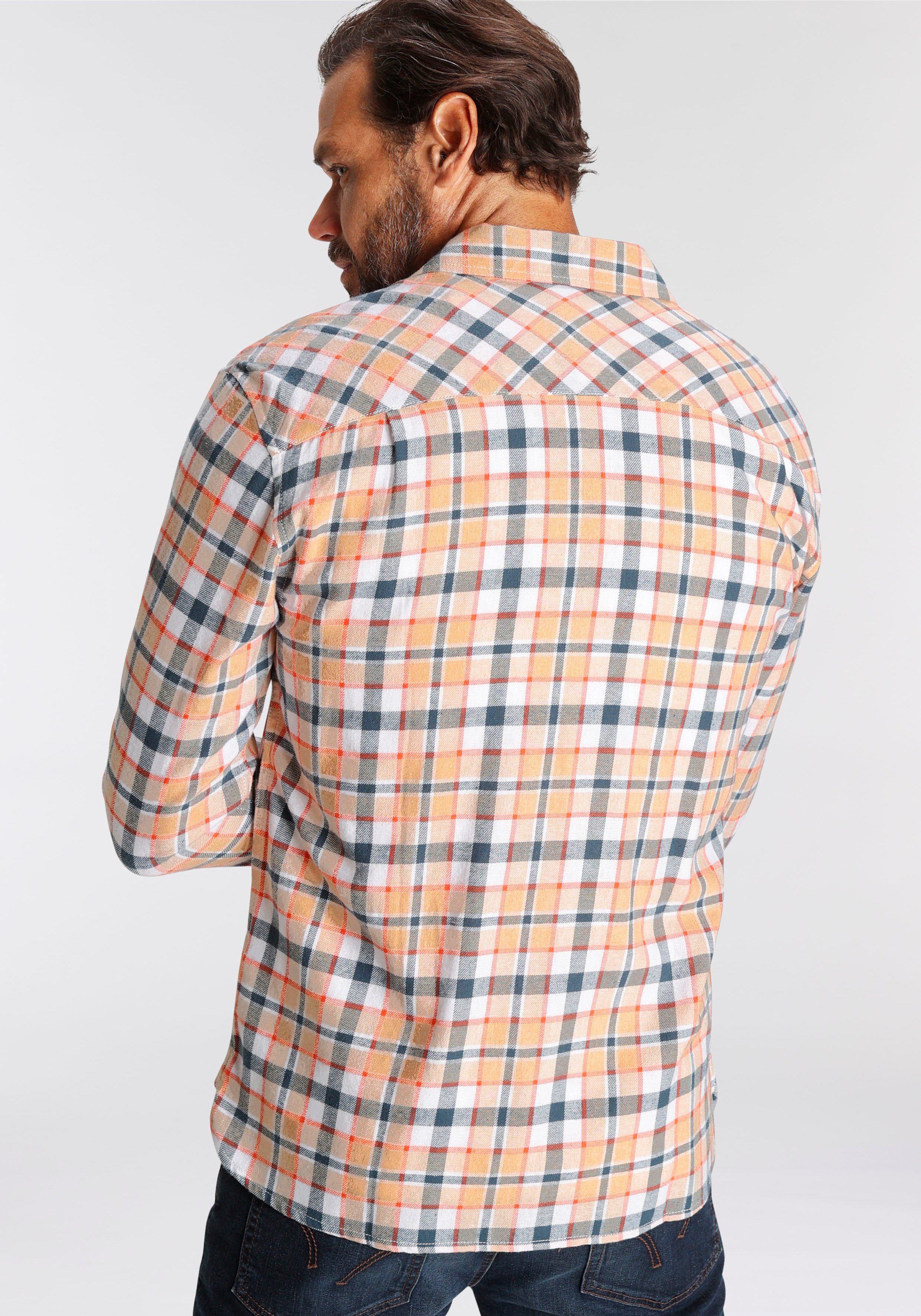 Man's World Flanellhemd mit Stickerei günstig online kaufen