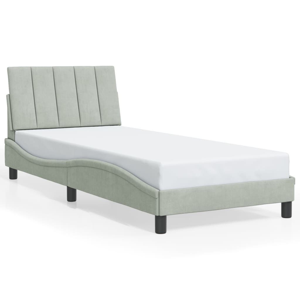 Polsterbett Mit Kopfteil, Einzelbett 90x190 Cm – Höhenverstellbar, In Blau, Mit Lattenrost