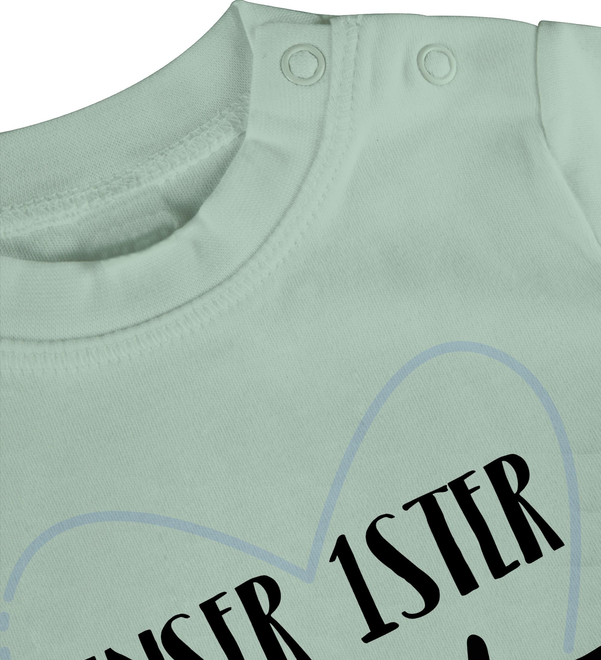 Shirtracer T-Shirt Unser Vatertag Vatertag Mintgrün Geschenk Baby 1 erster