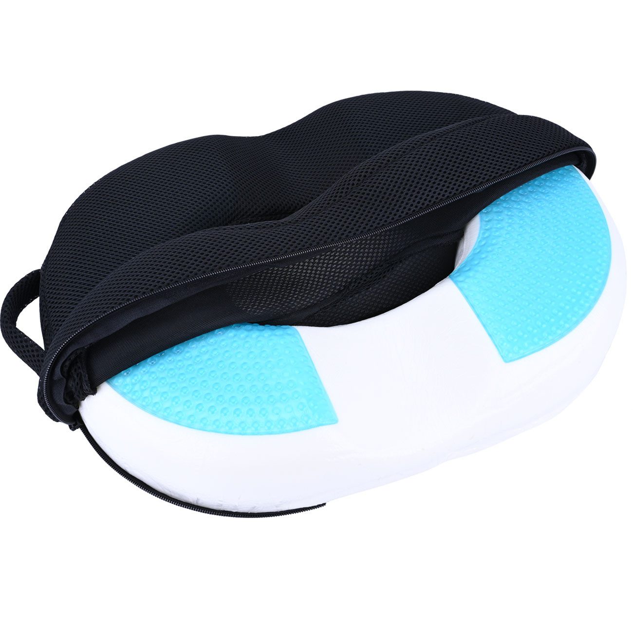 Casativo Sitzkissen Ergonomisches Ring-Sitzkissen aus Memory-Gel-Schaum, für Stuhl, Bürostuhl oder auch im Auto