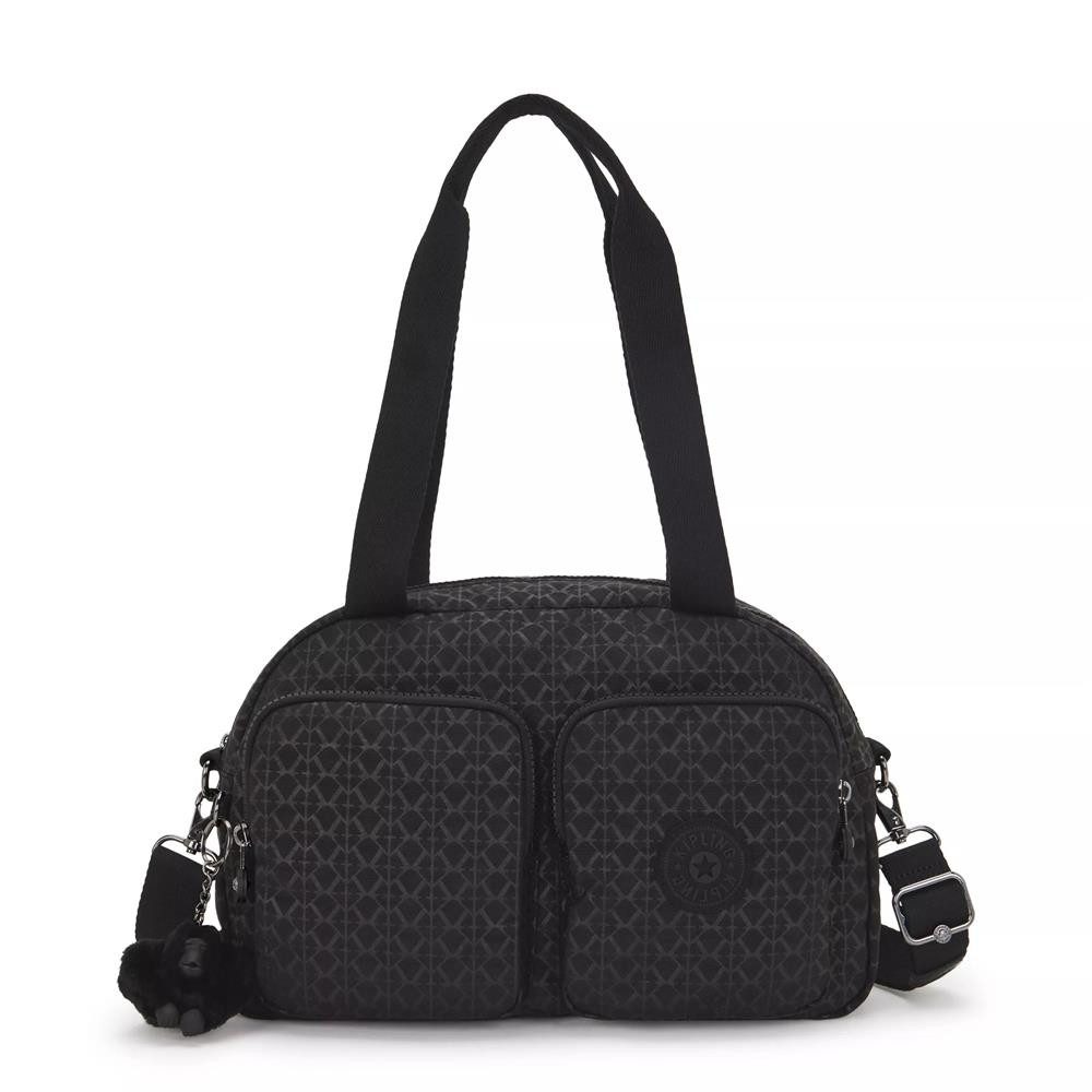 KIPLING Umhängetasche COOL DEFEA, mittelgroße Umhängetasche, Signature Emb (schwarz), Tasche