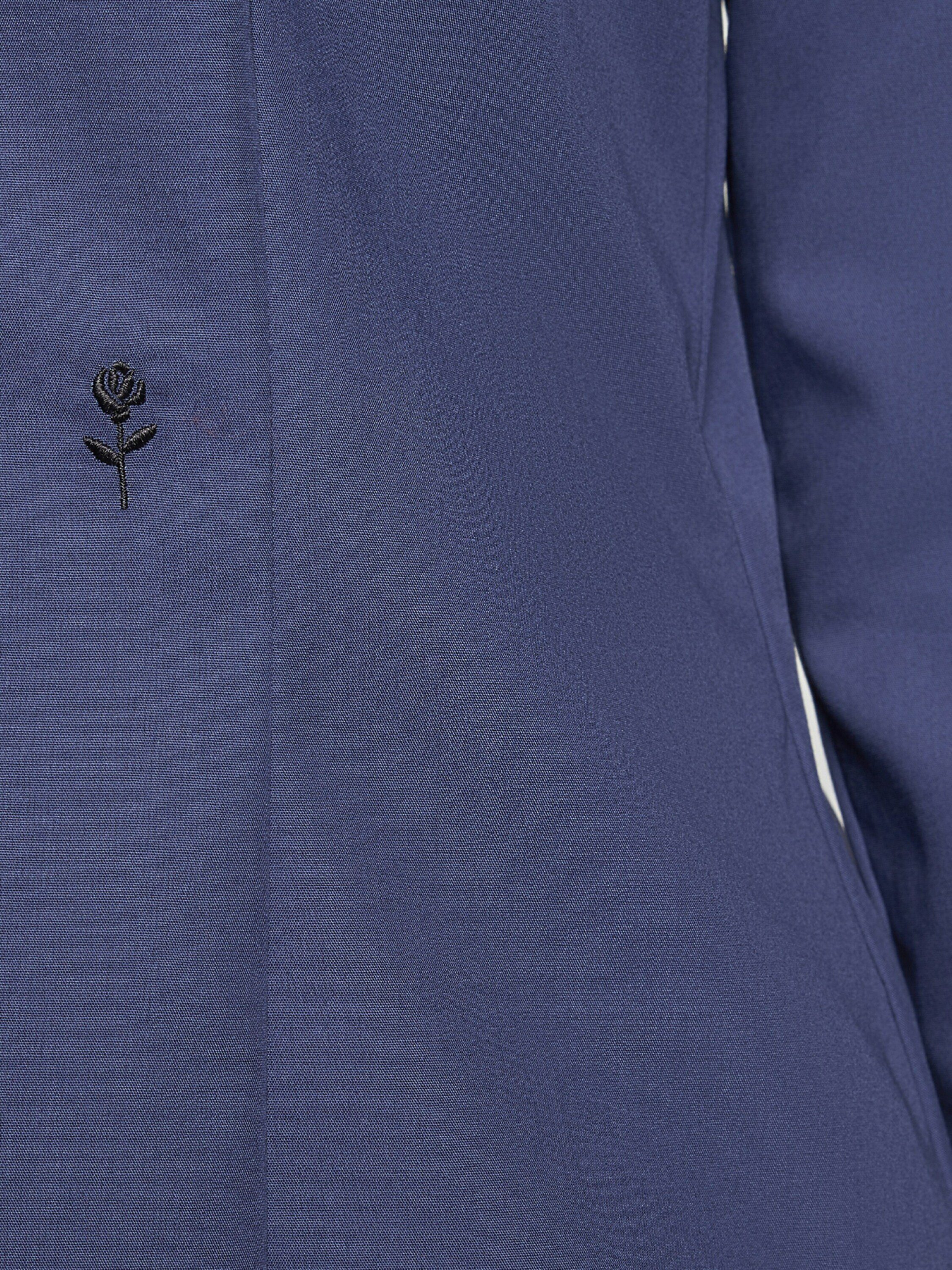 seidensticker Langarmbluse (1-tlg) Weiteres Stickerei, Blau Detail, (18) Plain/ohne Details