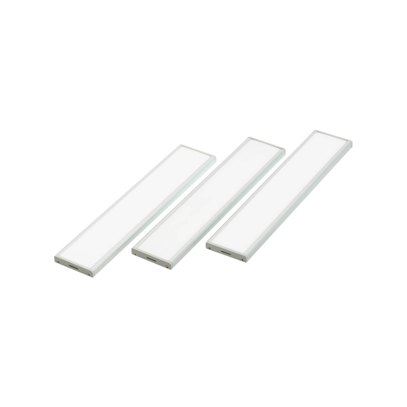 Prios Unterschrankleuchte Ashtonis, LED, Kunststoff Alu warmweiß IP20mit Bewegungsmelder, 3 x 1,4 W LED, warmweiß