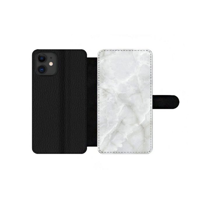 MuchoWow Handyhülle Marmor - Weiß - Muster - Stein - Marmoroptik Handyhülle Telefonhülle Apple iPhone 12 Pro Max