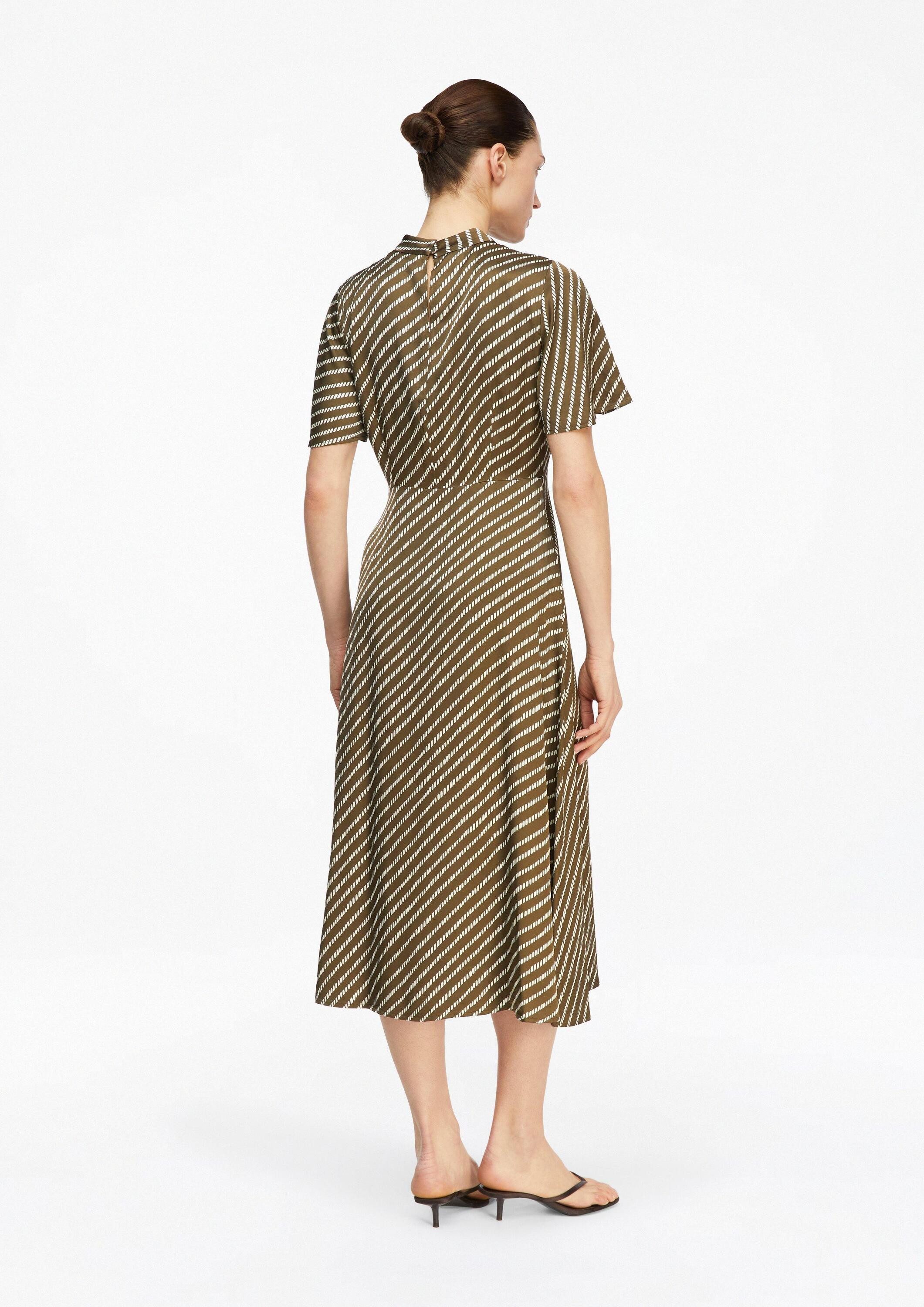 comma Midikleid Kleid Gemustertes Satinkleid in Midilänge