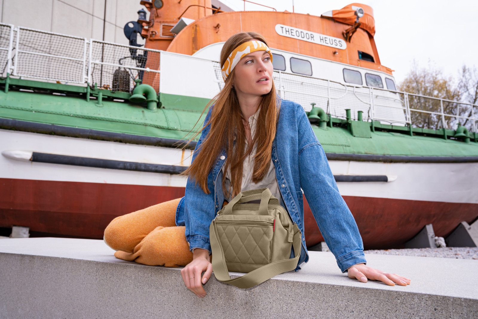 REISENTHEL® Umhängetasche allrounder cross rhombus olive, allrounder cross