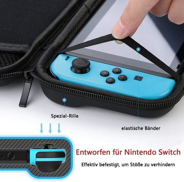 Haiaveng »Tasche Kompatibel mit Nintendo Switch Zubehör« Nintendo-Controller (Set, 11 St., mit Hülle Transparent Kompatibel mit Nintendo Switch Schutzfolie)