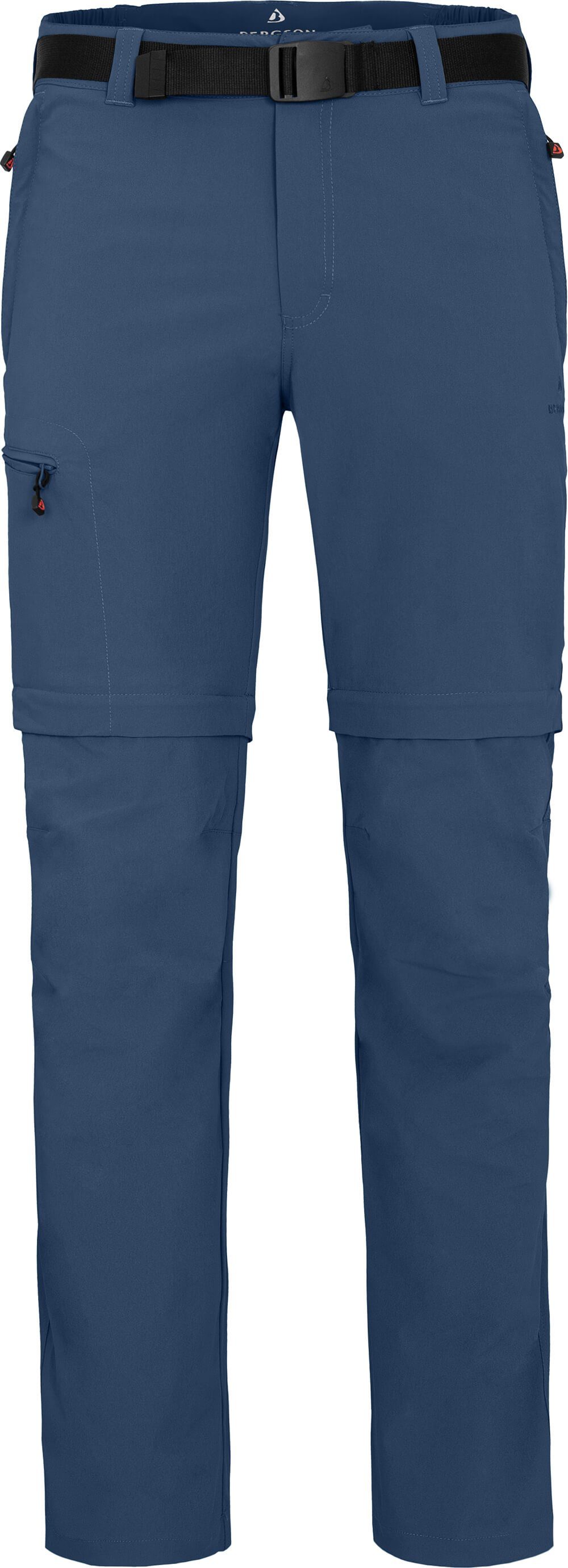 Wanderhose, vielseitig, Normalgrößen, ZIPP-Off enzian blau Herren Zip-off-Hose Bergson BAKER pflegeleicht,