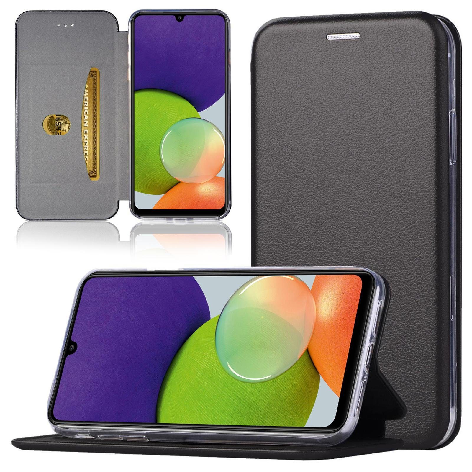 Numerva Handyhülle Handy Tasche Book Case für Samsung Galaxy A22 / A22 5G, Klapphülle Flip Cover Hardcover Schutz Hülle Etui