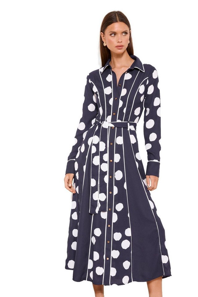LIPSY Midikleid Lipsy getupftes Midi-Hemdblusenkleid, Regular (1-tlg)