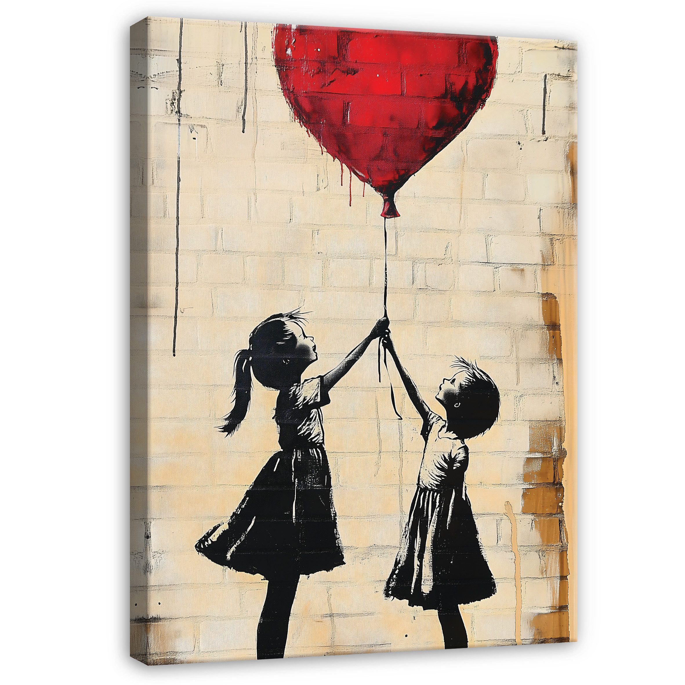 Wallarena Leinwandbild Abstrakt Beige Banksy Graffitti günstig online kaufen