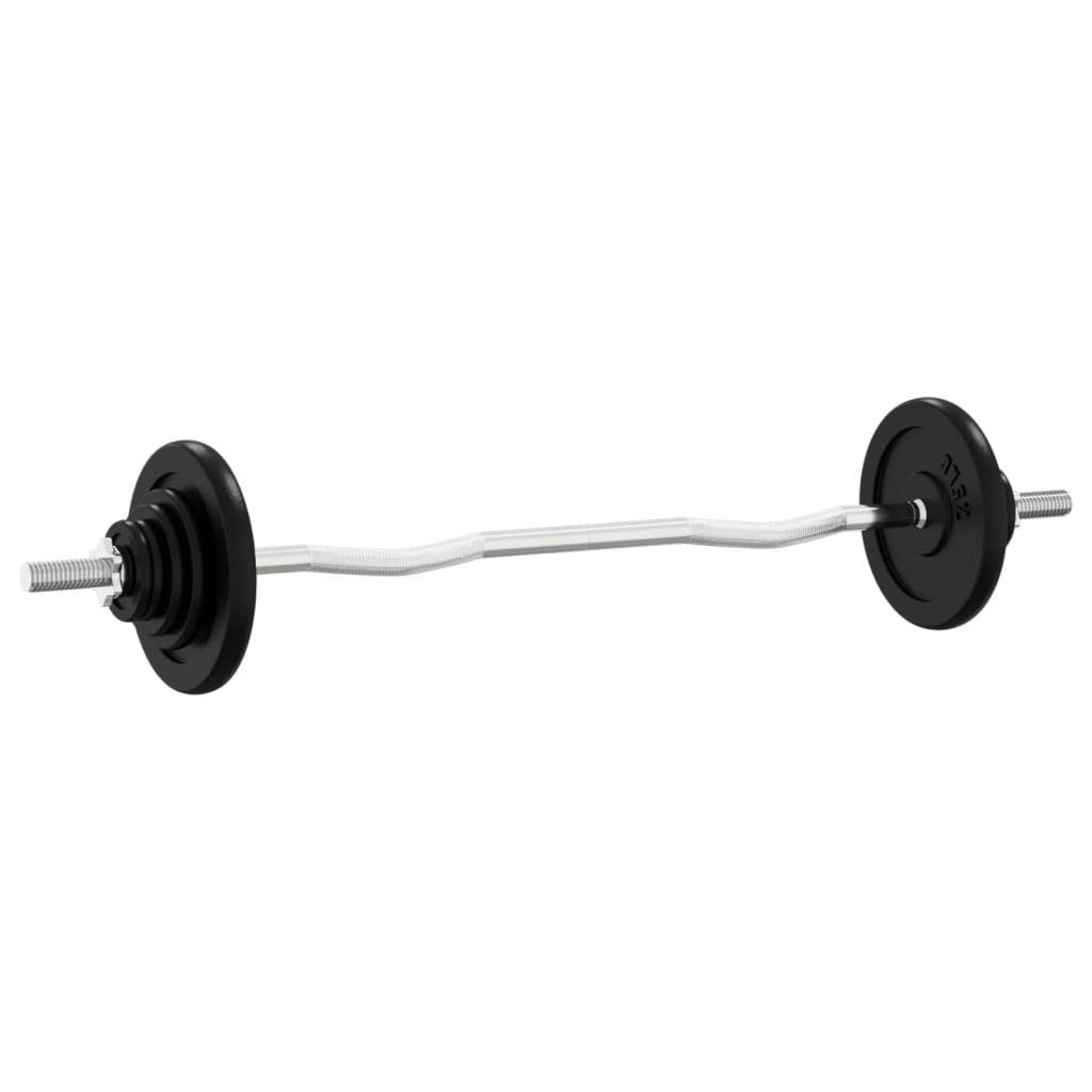vidaXL Hantel Gewichten 30 mit Set Gewicht Kraftsporr Langhantel Fitness kg Training