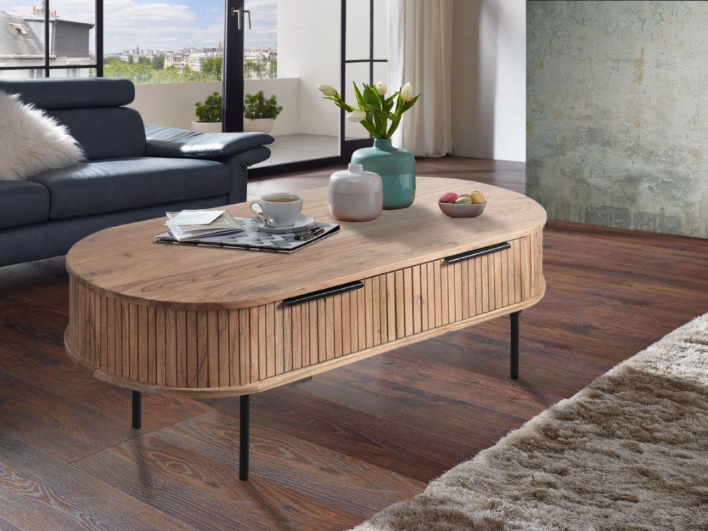 WOLF MÖBEL Wohnzimmertisch BRONX Couchtisch 118x60 1 Schublade beidseitig ( günstig online kaufen