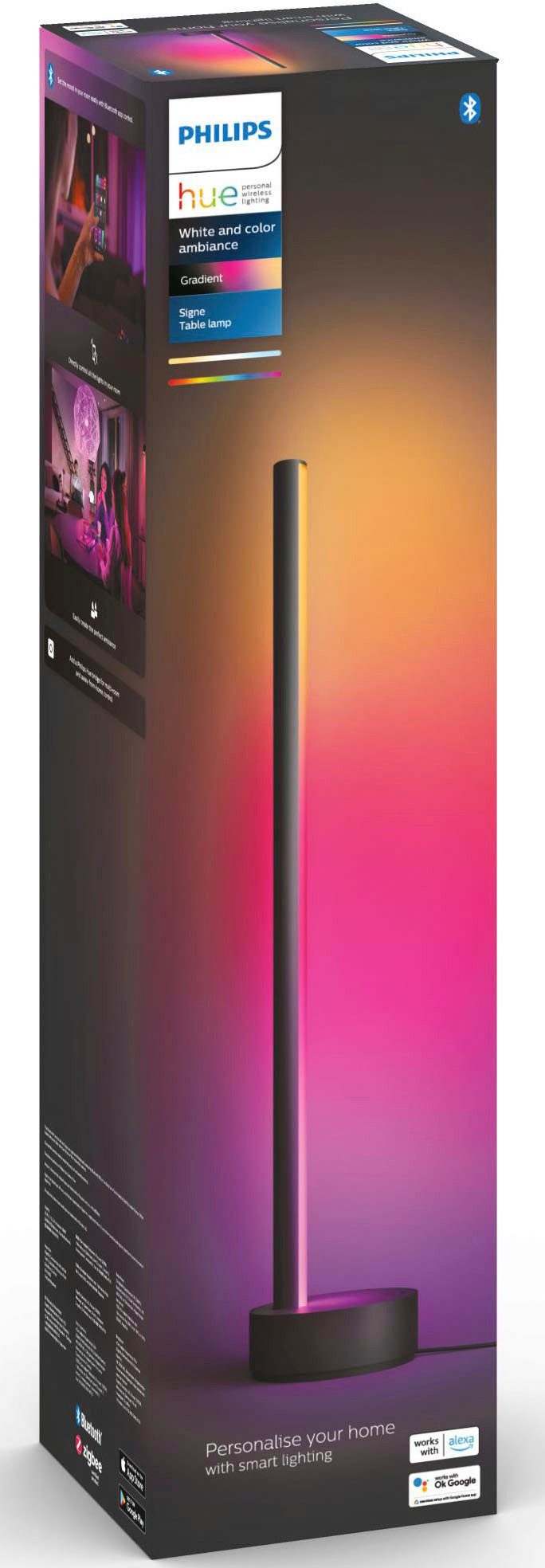 Philips Hue Tischleuchte Gradient Signe schwarz, Smart Home, LED fest integriert, Farbwechsler