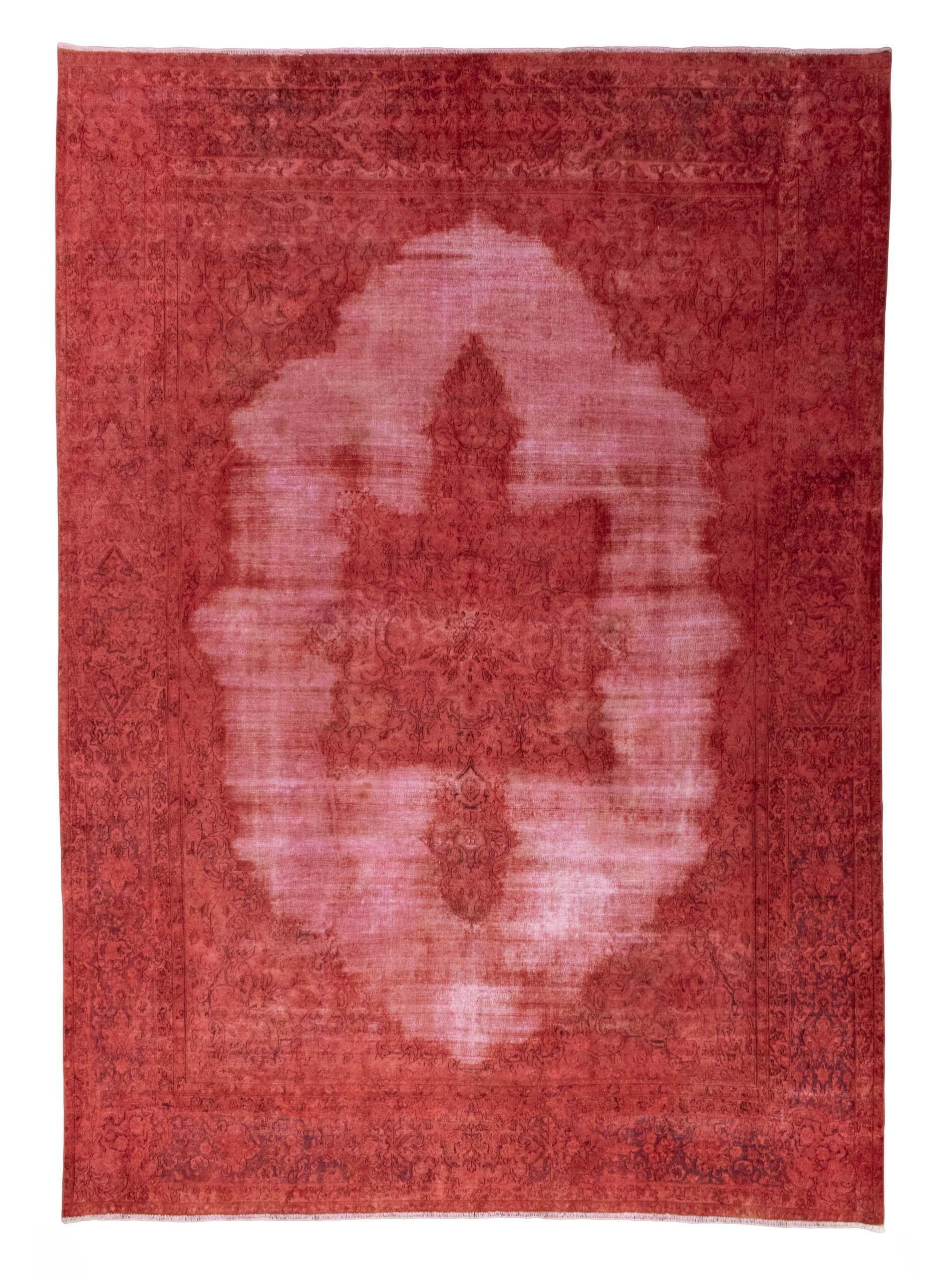 CABBEL Designteppich 408x294 cm Persian Vintage Teppich rot Schurwolle - modern, Höhe: 5 mm, Handgeknüpftes Unikat aus 100% Schurwolle - langlebig und natürlich
