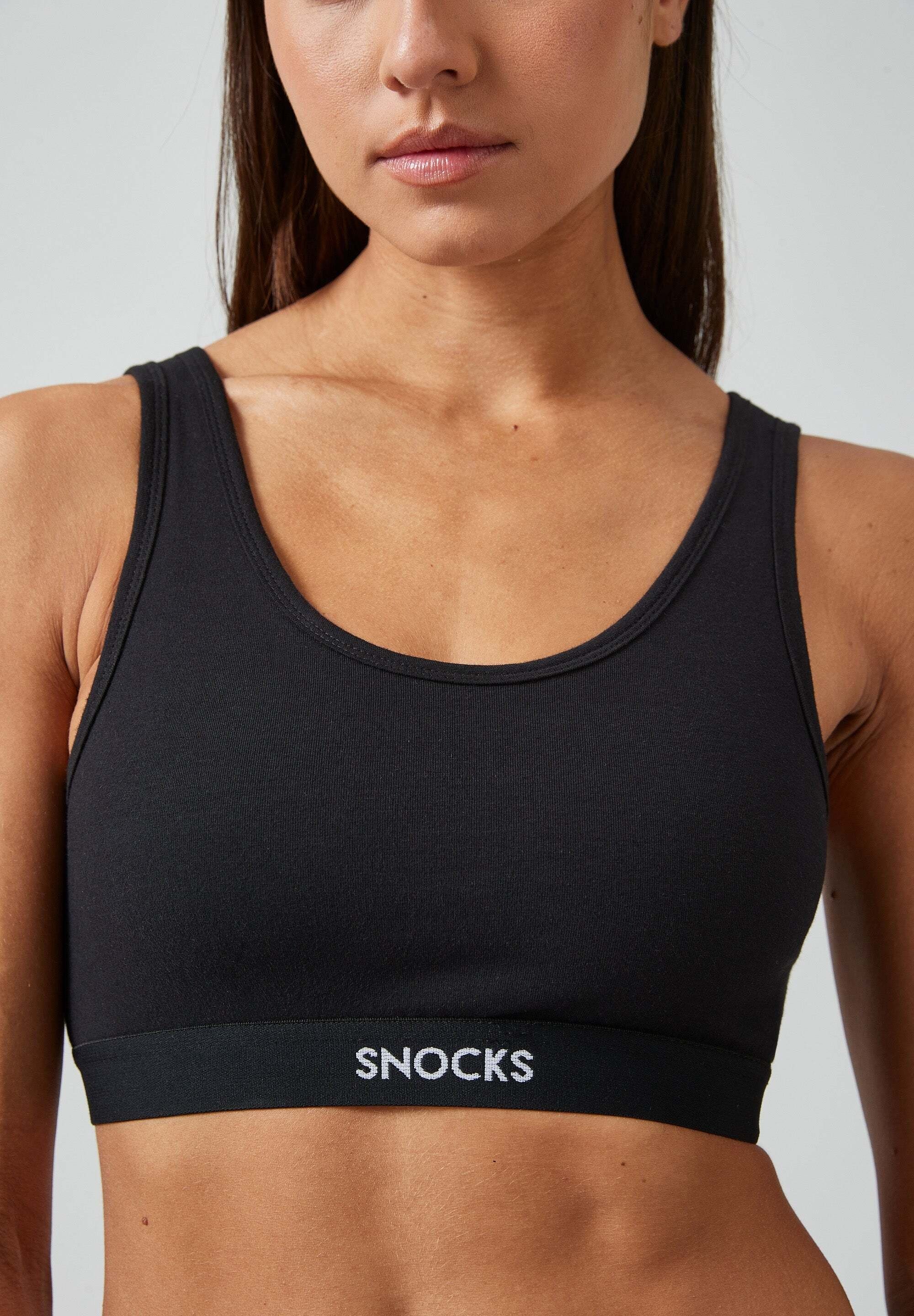 (1-tlg) SNOCKS für aus Schwarz Baumwolle, maximalen BH breite Bio Träger Soft Bustier Komfort