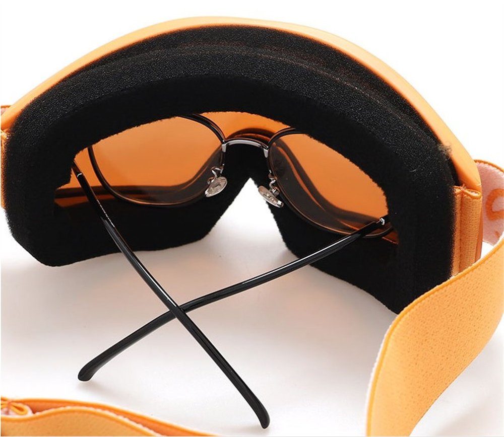 Anti-Beschlag-Beschichtung praktischer UV-Schutz, Schutzbrille Winter Erwachsene, Schutz, Snowboardbrille, (1-St), Skibrille Skibrille Dekorative mit UV rot