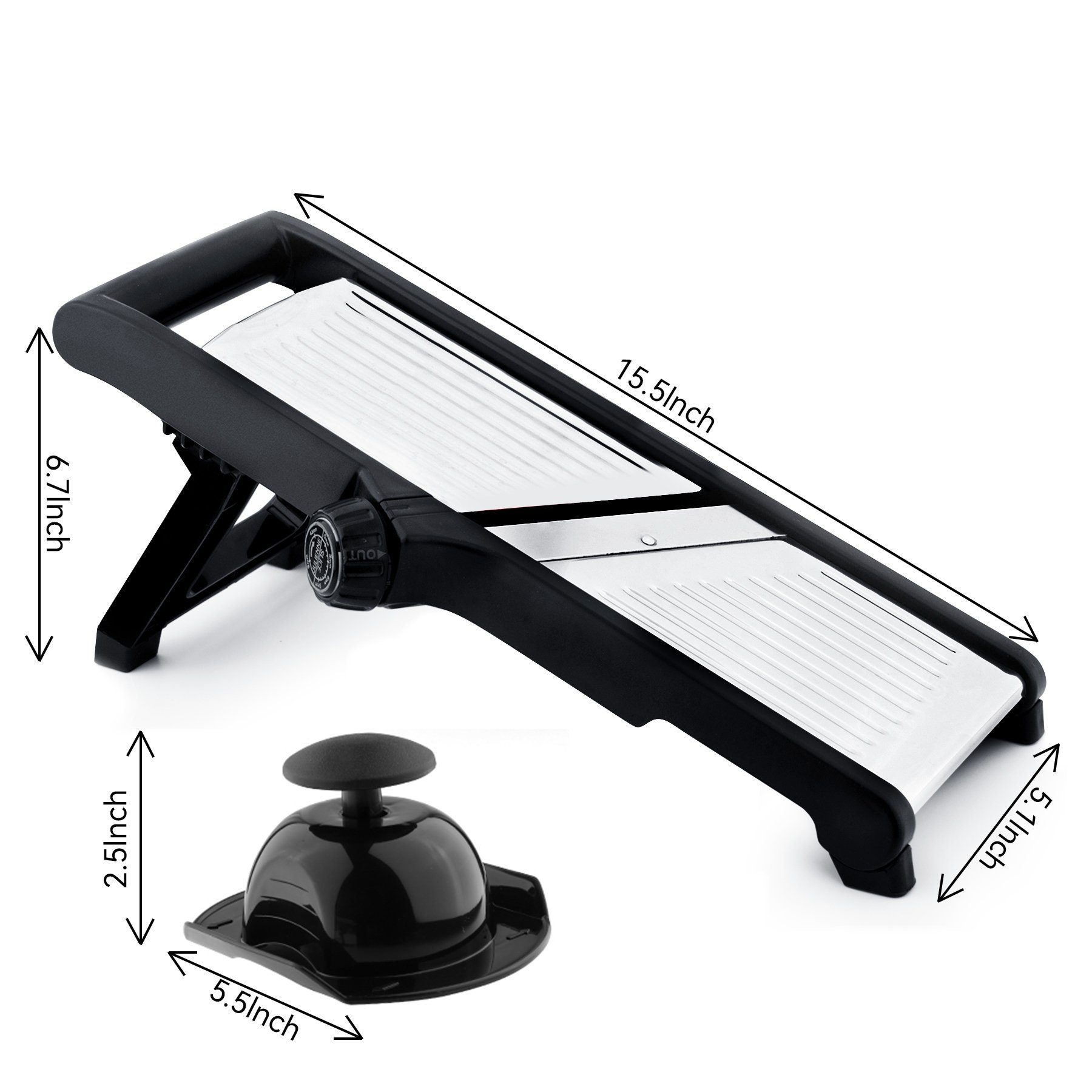 Senmudi Gemüseschneider Mandoline Gemüsehobel Verstellbar,Gemüseschneider mit Edelstahlklingen, Multifunktionaler Gemüseschneider für Gurke. – Bild 2 von 5