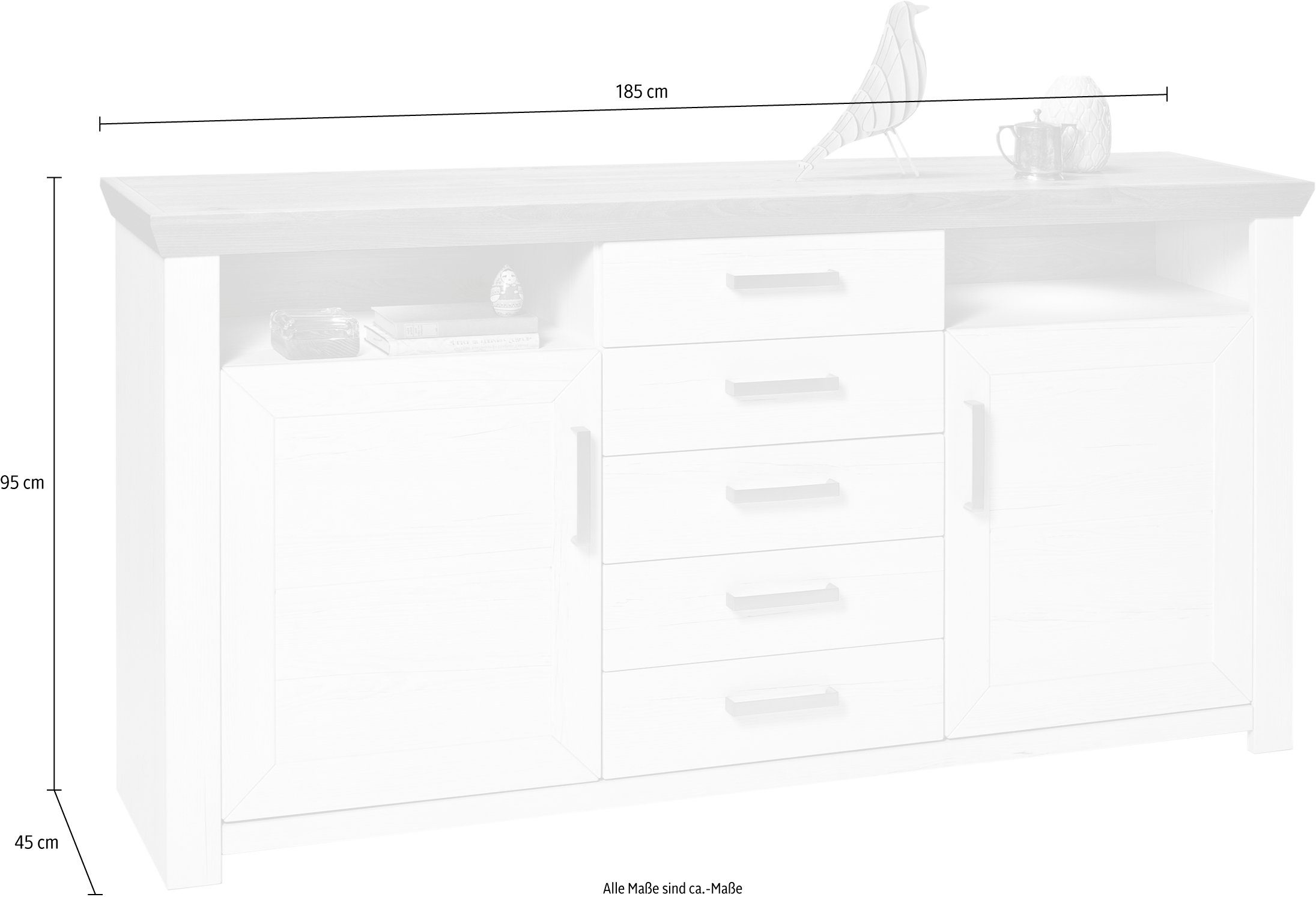 set one by Musterring Sideboard "York", Typ 55, mit viel Stauraum, im Landh günstig online kaufen