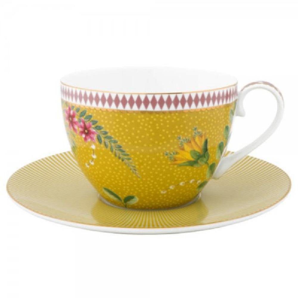 (2-teilig) Tasse Untertasse Cappuccinotasse La PiP Gelb Majorelle mit Studio