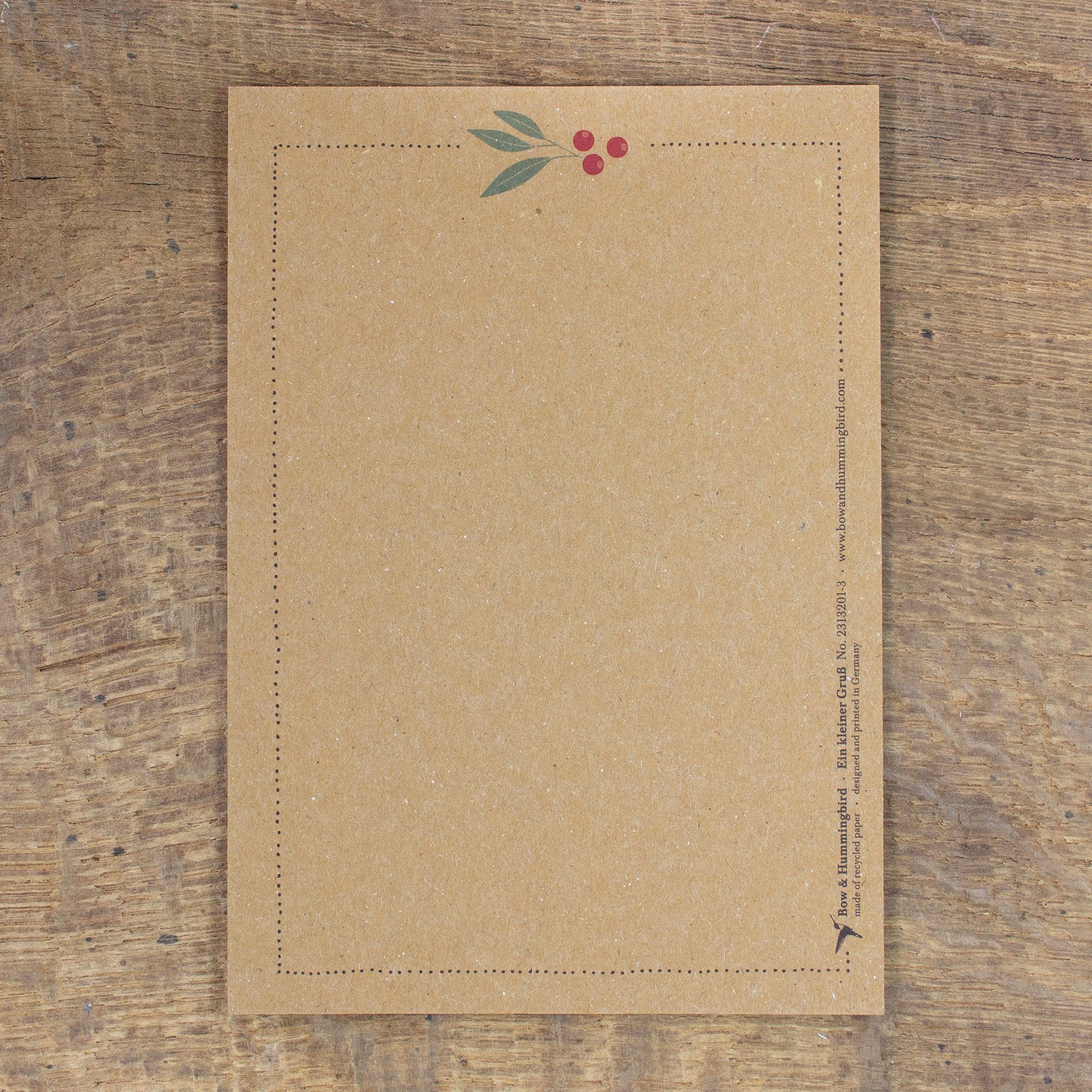Bow & Hummingbird Postkarte Postkarte "Ein kleiner Gruß", wahlweise mit Briefumschlag