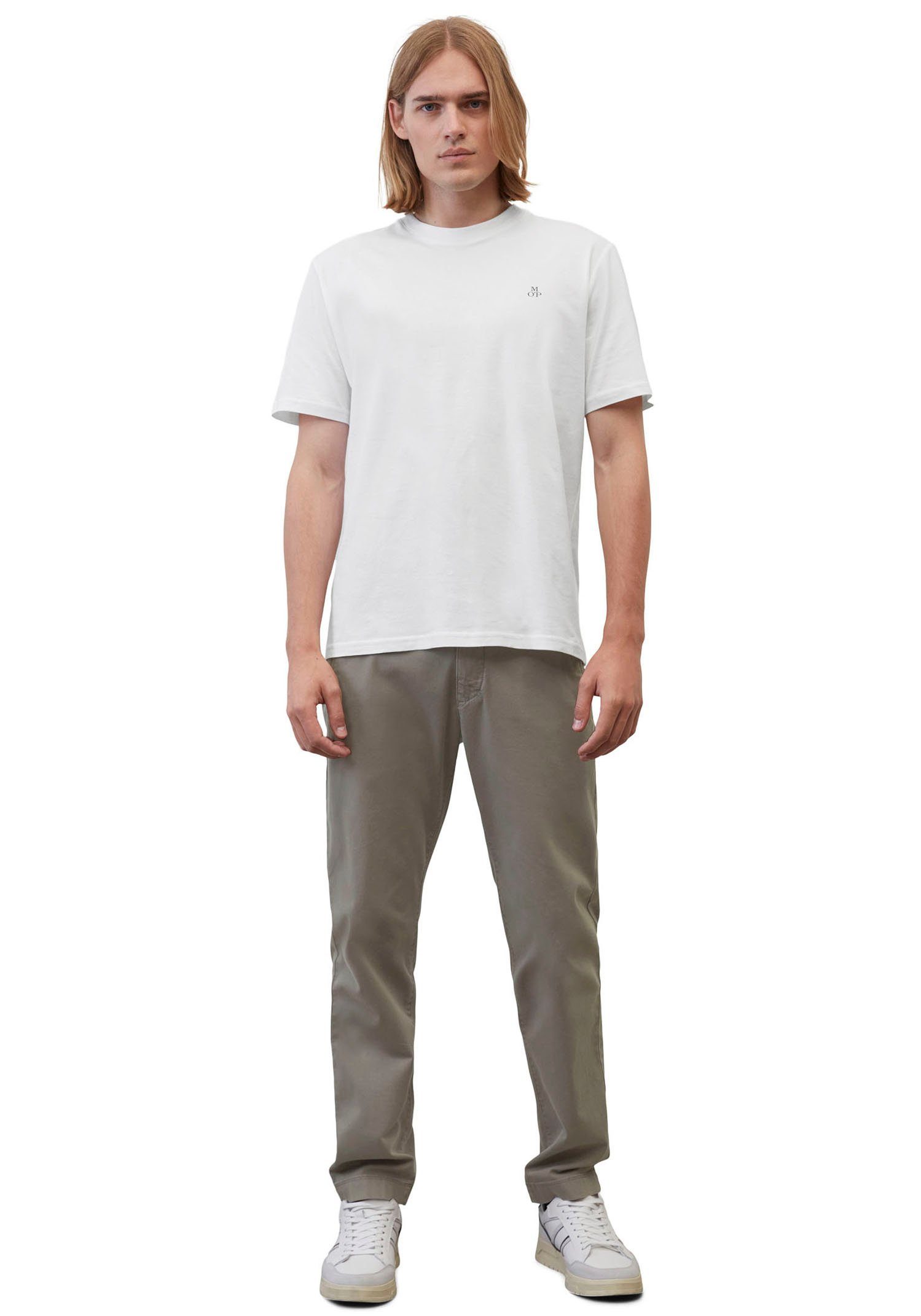 Marc O'Polo T-Shirt weiß Logo-T-Shirt Bio-Baumwolle aus
