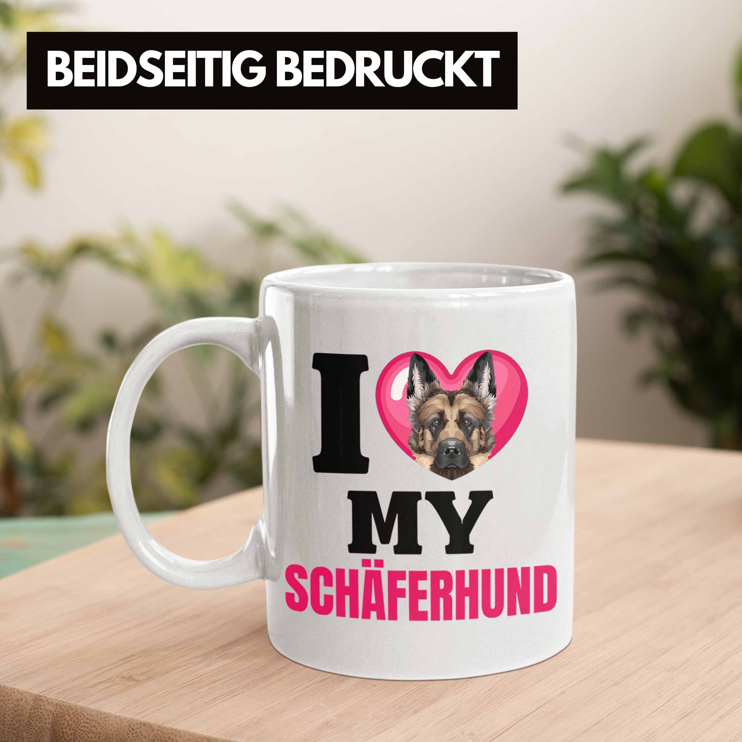 I Geschenk L Trendation Weiss Geschenkidee Schäferhund Spruch Lustiger Tasse Tasse Besitzerin