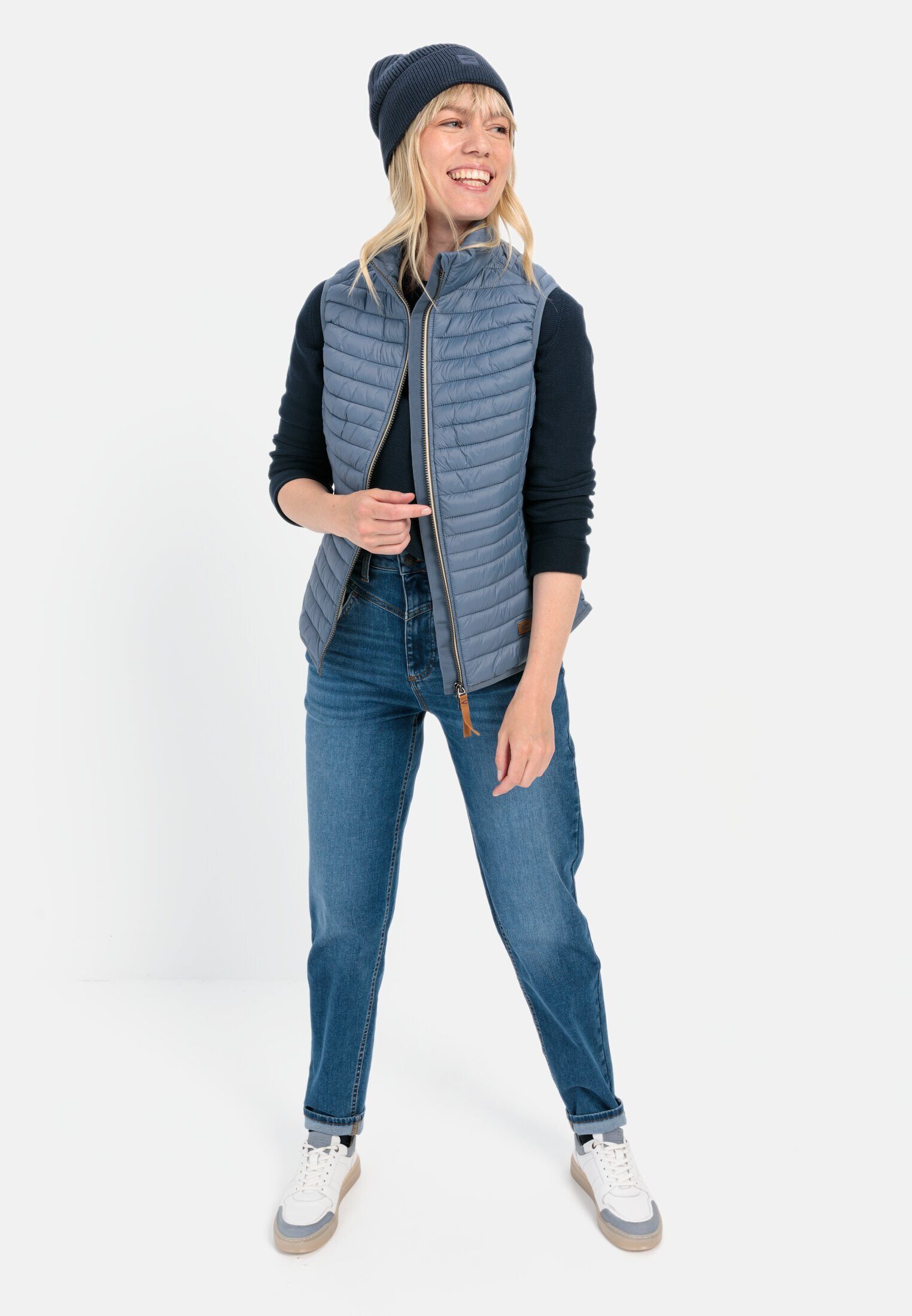 camel active Strickpullover aus Feinstrick Langarm Markenlogo
