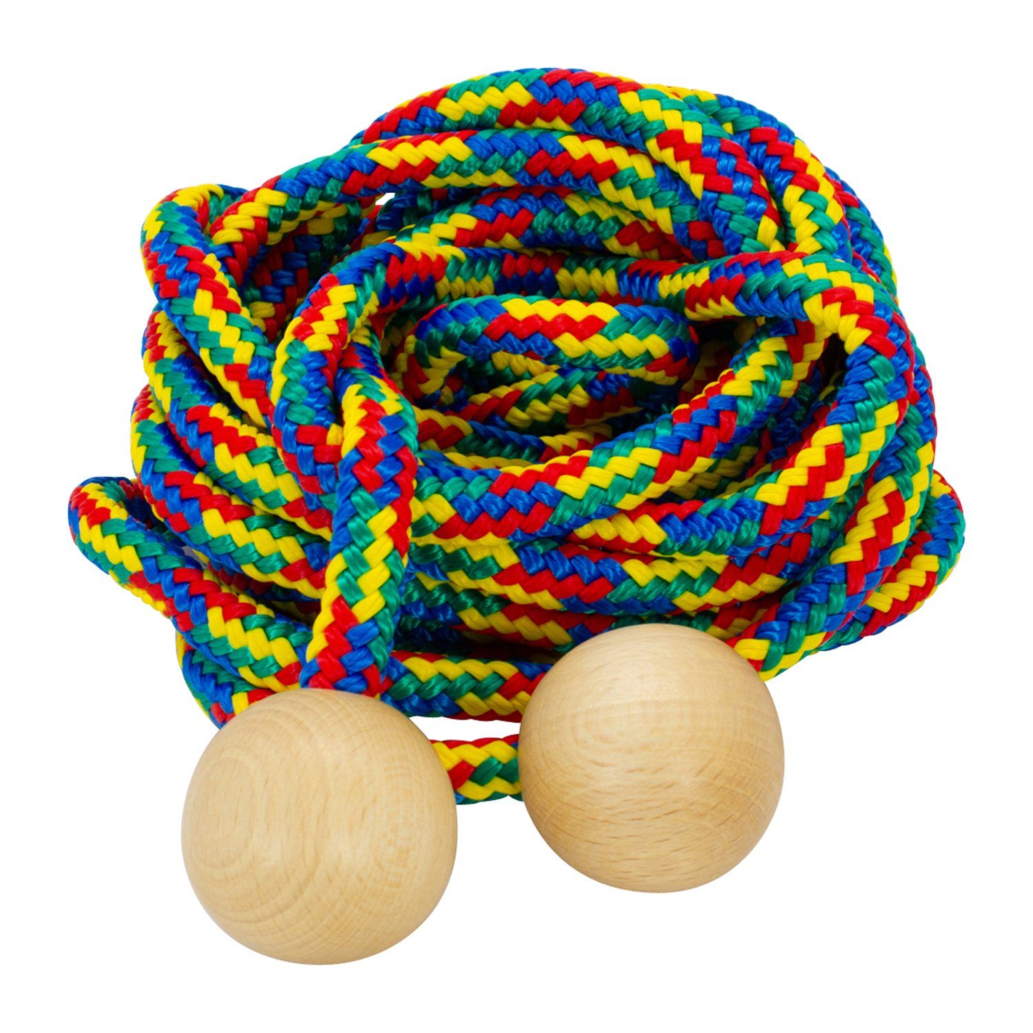 GICO Spielzeug-Gartenset GICO Schwingseil mit Holzkugeln für Kinder, buntes Seil, 5 m 3008