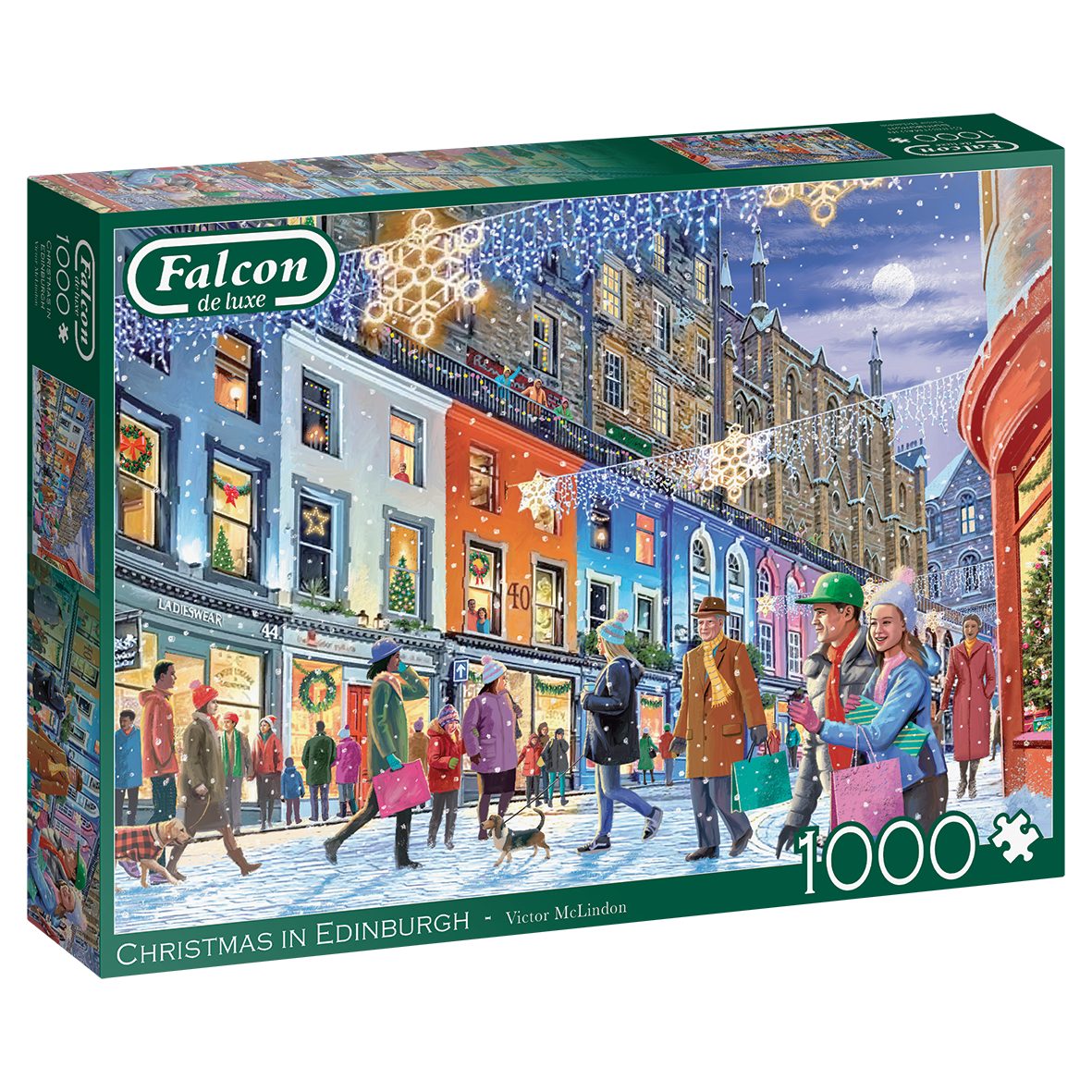 Jumbo Spiele Puzzle Victor McLindon Weihnachten in Edinburgh, 1000 Puzzleteile