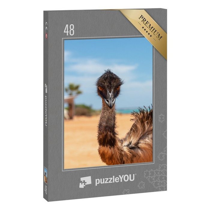puzzleYOU Puzzle Ein Emu vor der Kamera in Australien 48 Puzzleteile puzzleYOU-Kollektionen Emus Exotische Tiere & Trend-Tiere