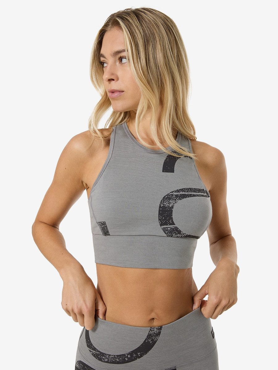 SUPER.NATURAL Sporttop für Damen, Merino W CAPITAL LOGO LF TOP mit Logoaufdruck, atmungsaktiv
