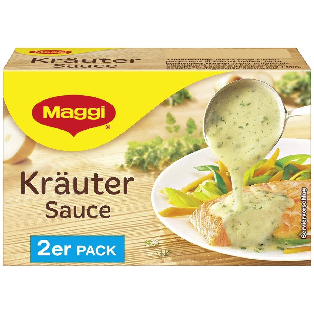 MAGGI Saucen, Maggi Kräuter Sauce perfekt zu Gemüse und Fisch 58g 2er für 2x 250ml