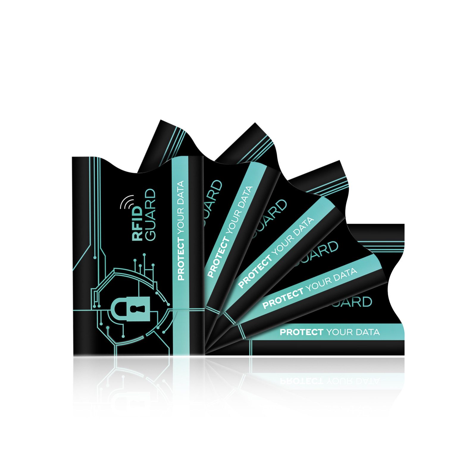 Tec-Expert Geldbörse RFID GUARD 5x NFC Scan Blocker Schutz Hülle Set Karte Scheckkarte (5-tlg., Set aus 5x RFID / NFC Blocker Sleeve), RFID-Blocker Hülle, NFC S – Bild 4 von 4