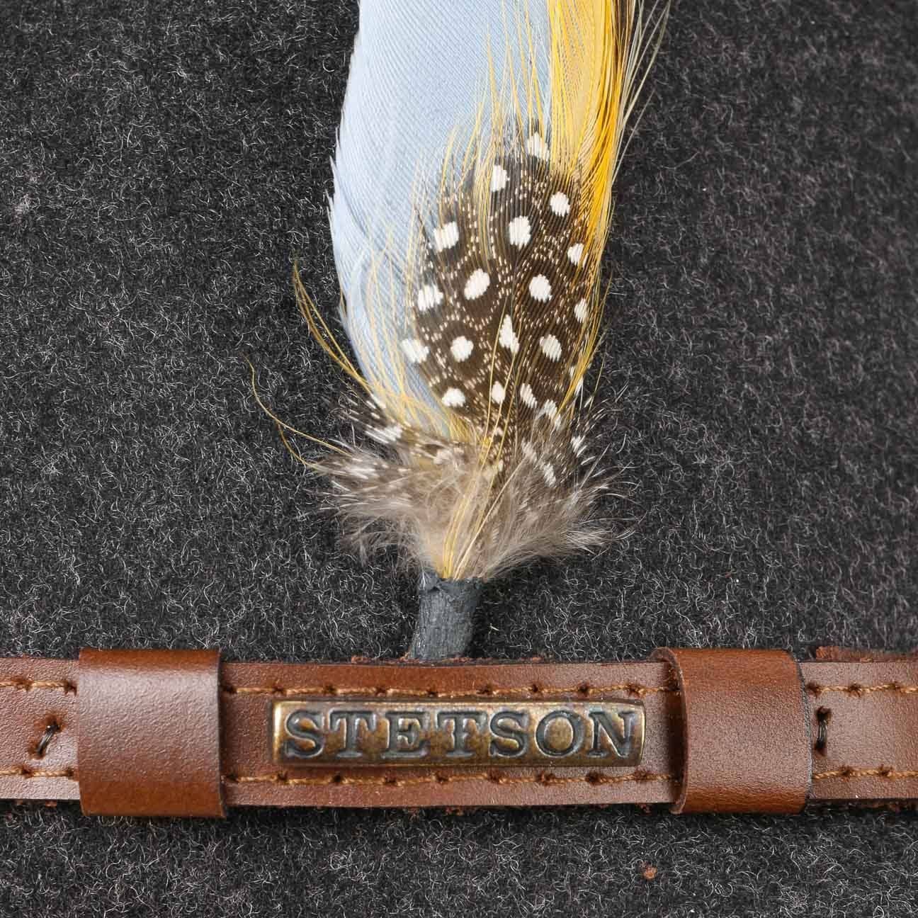 Stetson Filzhut (1-St) Outdoorhut anthrazit mit Lederband, Made USA in