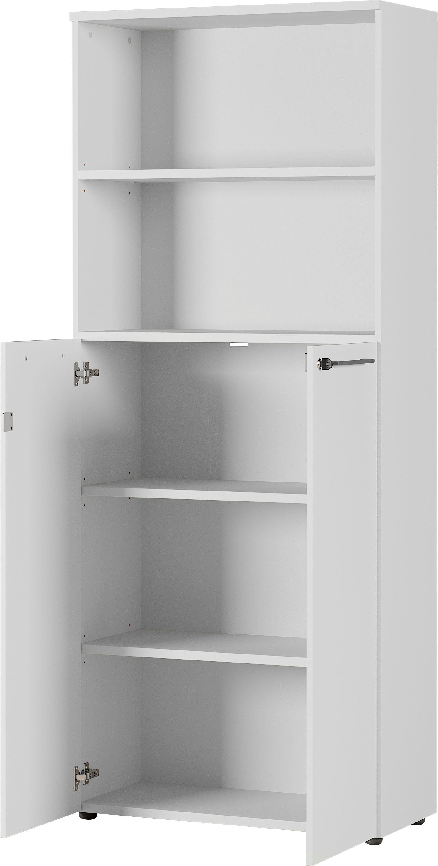 GERMANIA Aktenschrank GW-Agenda, Mehrzweckschrank, abschließbar, optional mit 2 offenen Fächern, Maße 80x197 cm, Made in Germany