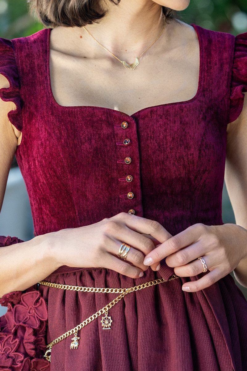 MarJo Dirndl Samt Dirndl 2tlg. - HOCHWINKEL - wine