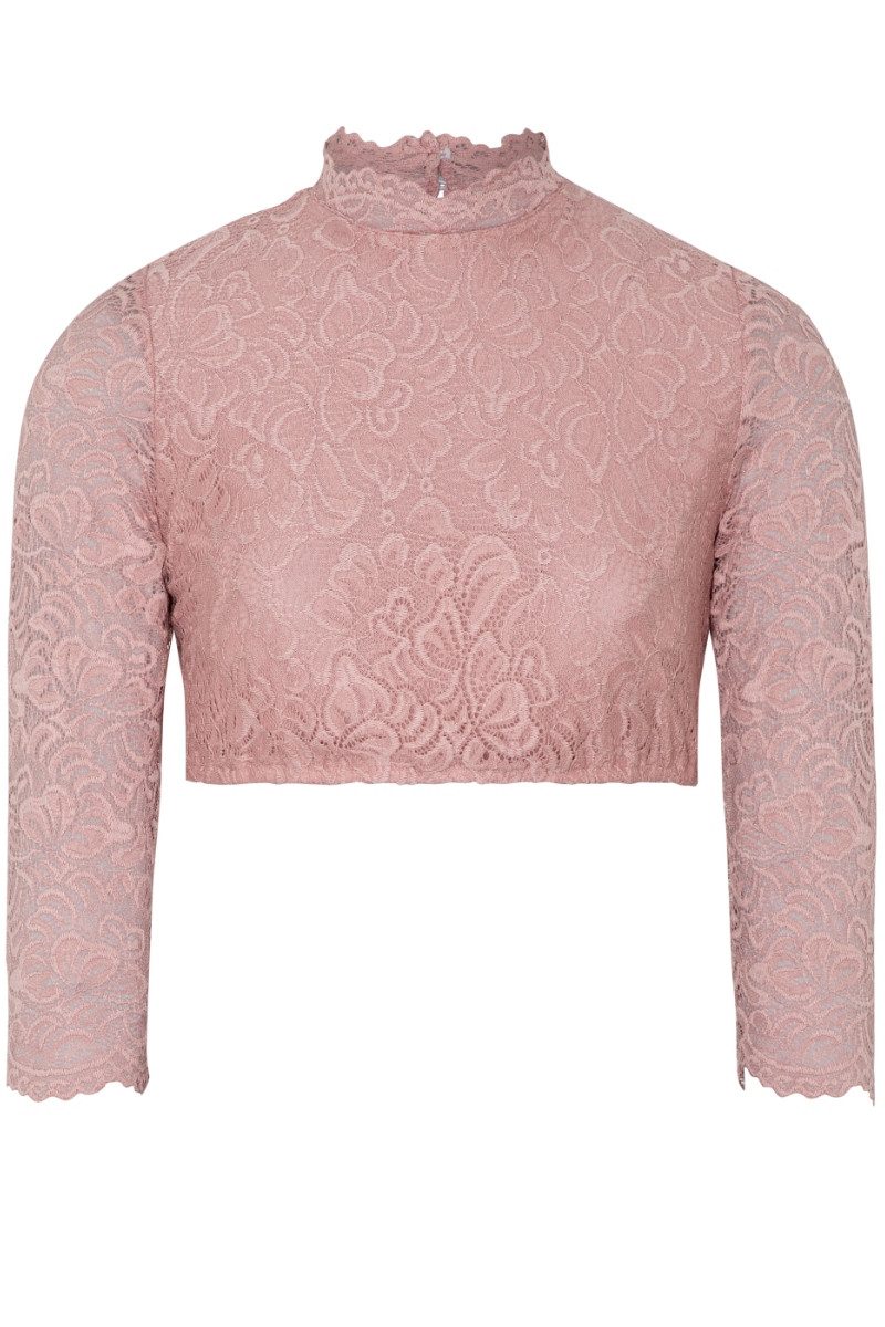 Spieth & Wensky Dirndlbluse Dirndlbluse - AMSTERDAM - altrosa, dunkelgrün günstig online kaufen