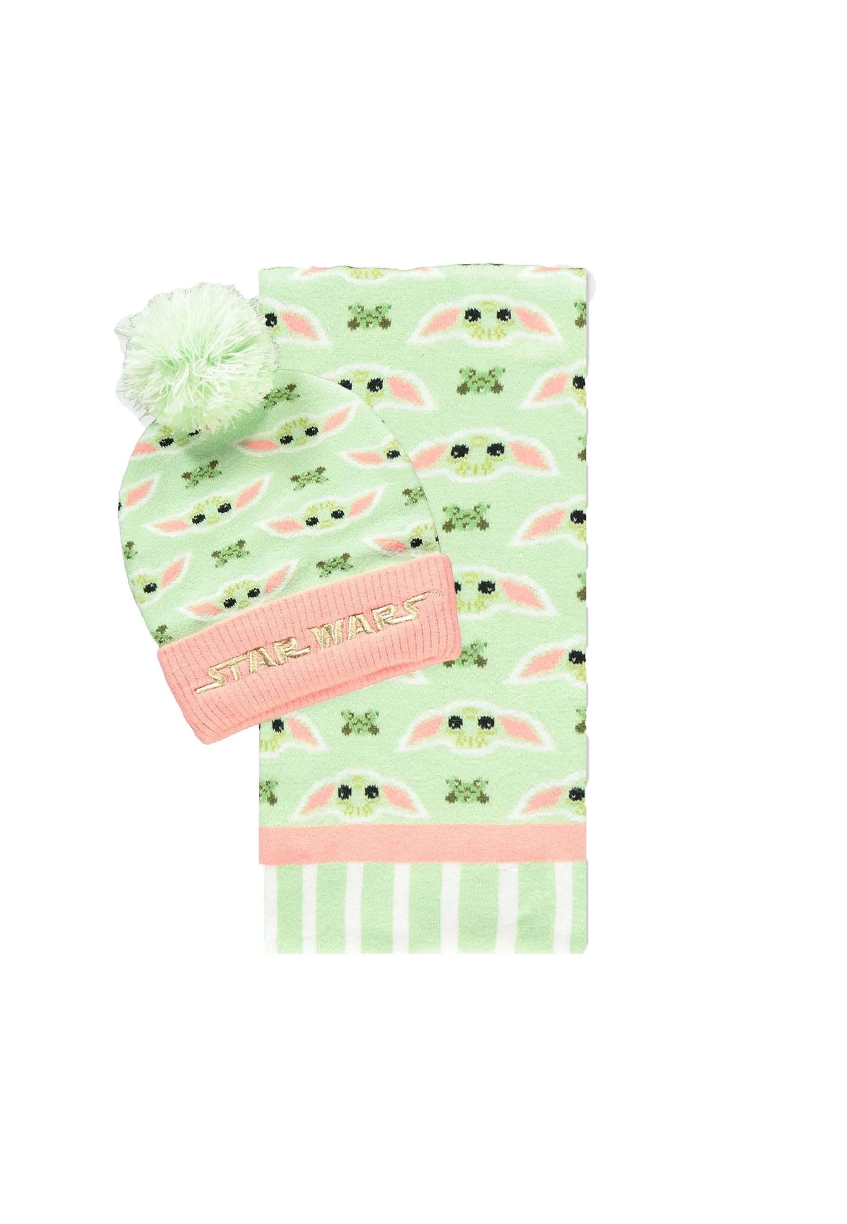 DIFUZED Schal Star Wars: The Mandalorian Beanie & Schal Set Mint Grogu, (1-St), Offiziell lizenziertes Set