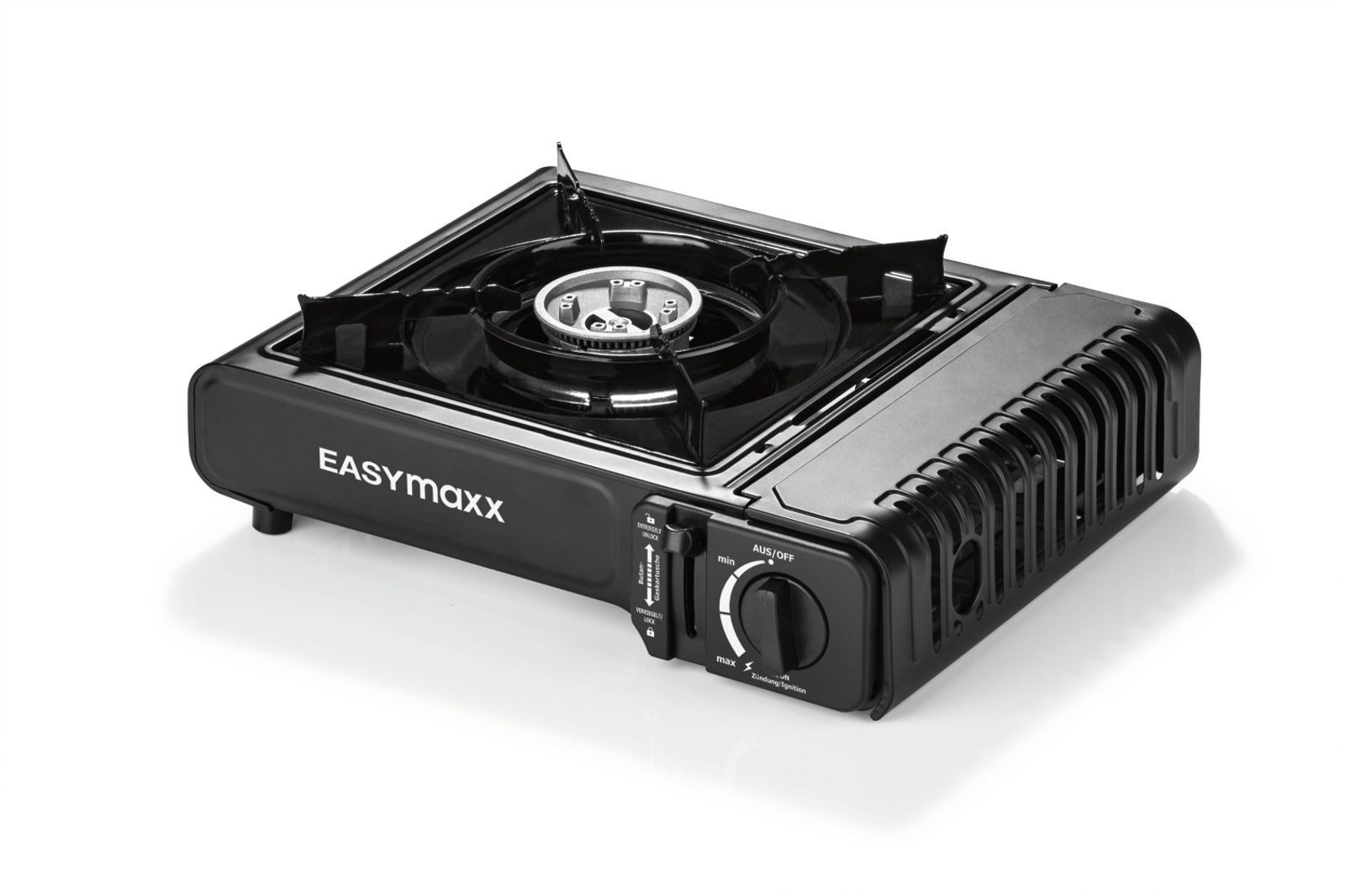 EASYmaxx Gaskocher Gaskocher im Koffer Campingkocher Kochfeld Butan Gasherd tragbar