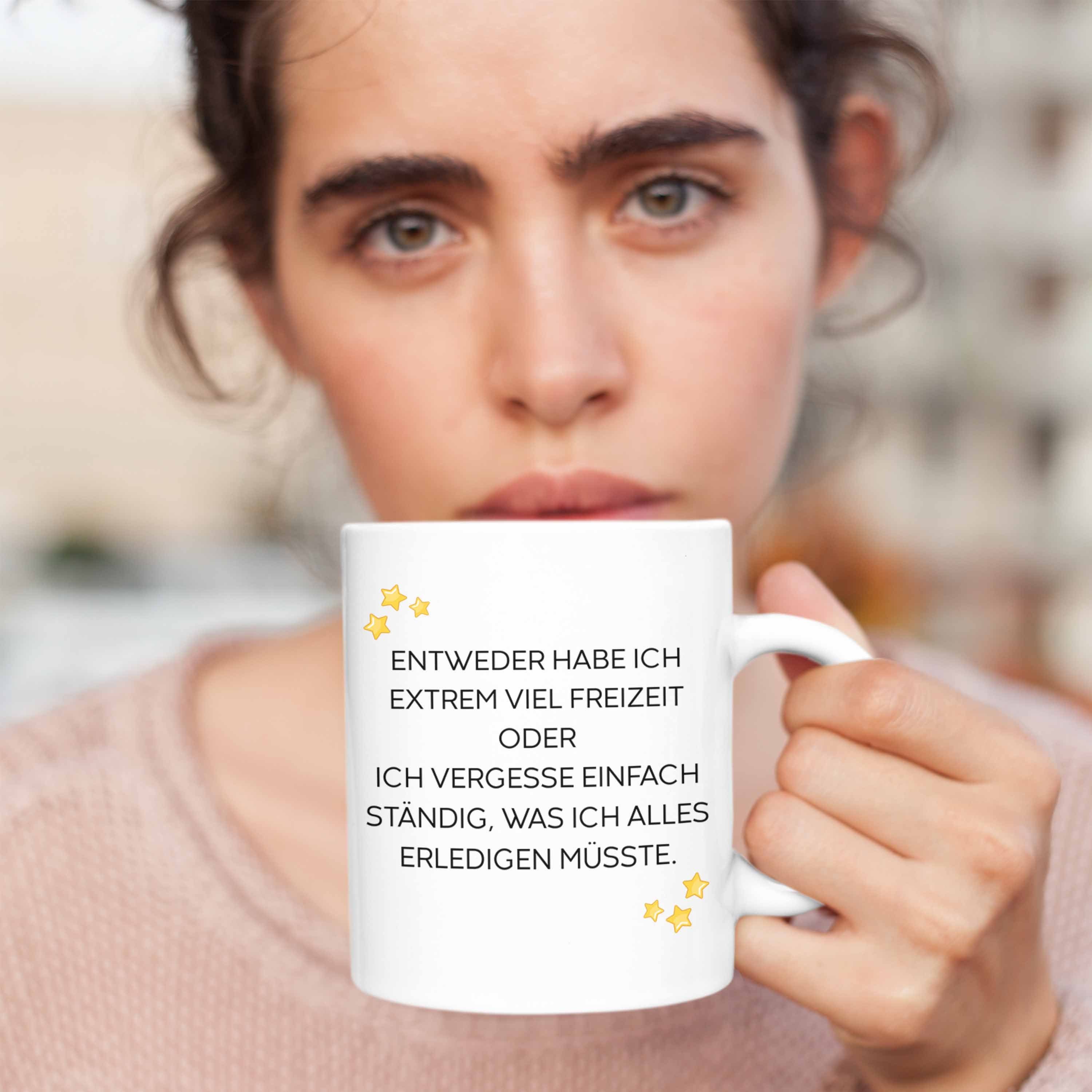 Trendation Tasse Trendation - mit Lustig Becher Geschenk Tassen Fun Sarkasmus Büro Frauen Kollegin mit Lustige Männer für Sprüchen Arbeit Tasse Spruch Weiss